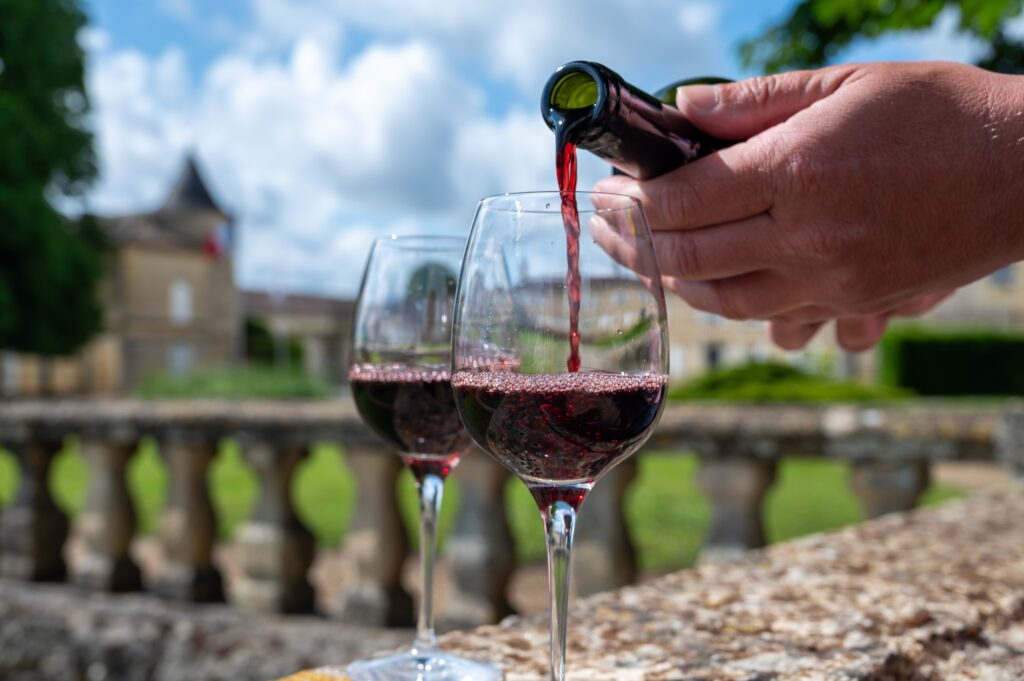 Glasses,Of,French,Dry,Red,Wine,In,Old,Wine,Domain